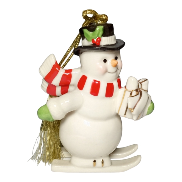 Lenox Snowman Ornament Skiing Very Merry Christmas Porcelain - Picture 7 of 8